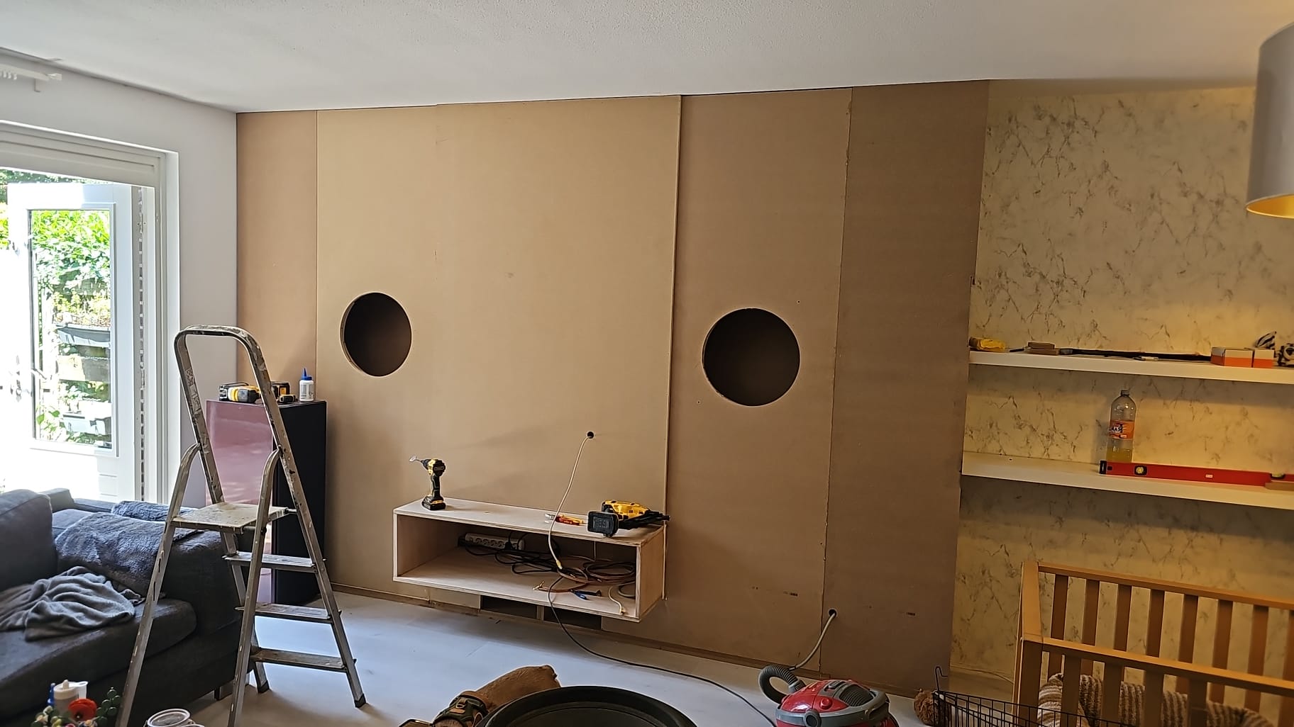 Bouw van audiowand